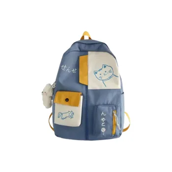 Cwatcun Nylon Backpack Regular Women's Blue/Black/White