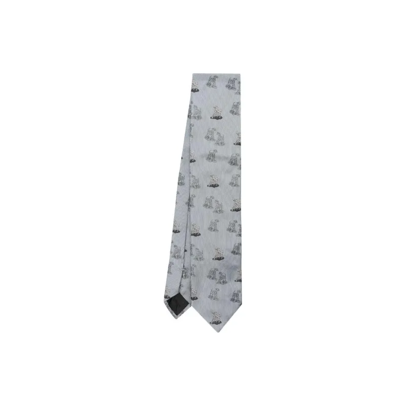 Lanvin Dog jacquard Silk Tie-1