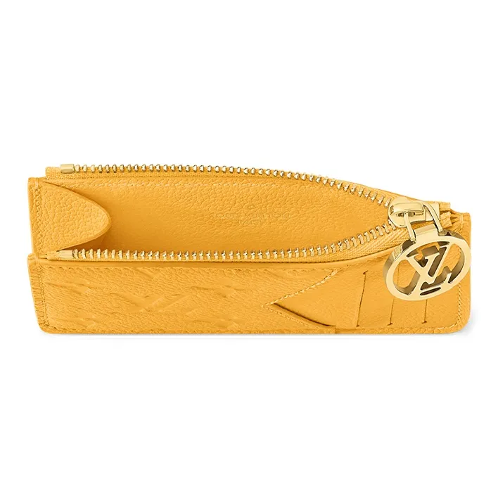 LOUIS VUITTON Monogram Empreinte Leather Coin Purse, Card Holder Women's Babydoll Yellow-2