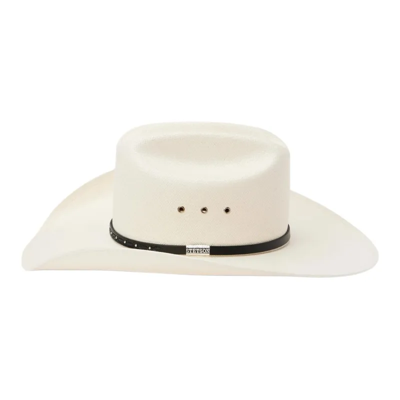 STETSON Leather Straw Genuine Leather Straw Sun Protection Hats Unisex Beige-2