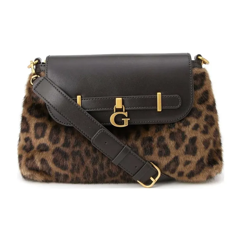 GUESS Polyester With Polyurethane Chain Crossbody Bags Women's Leopard-1