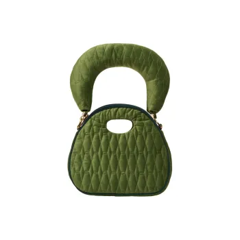 La Milanesa Velvet One Shoulder Handbags Women's Light Green