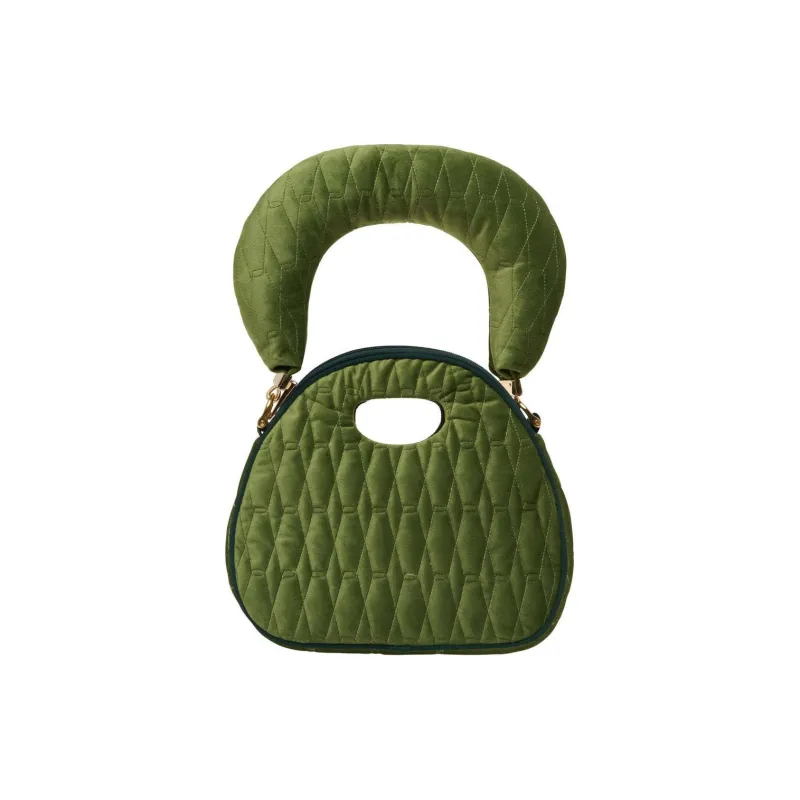 La Milanesa Velvet One Shoulder Handbags Women's Light Green-0