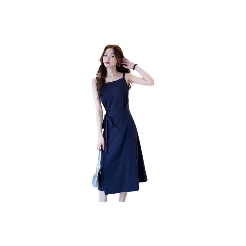 Tonlion Slip Dresses Women's Navy Blue