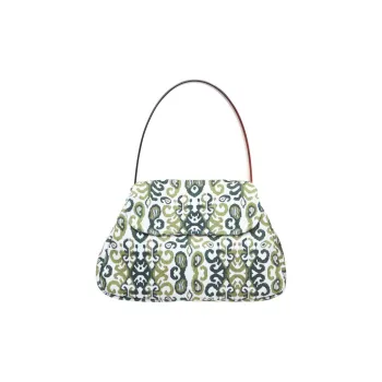 La Milanesa Velvet Handbag Medium Size Women's Green