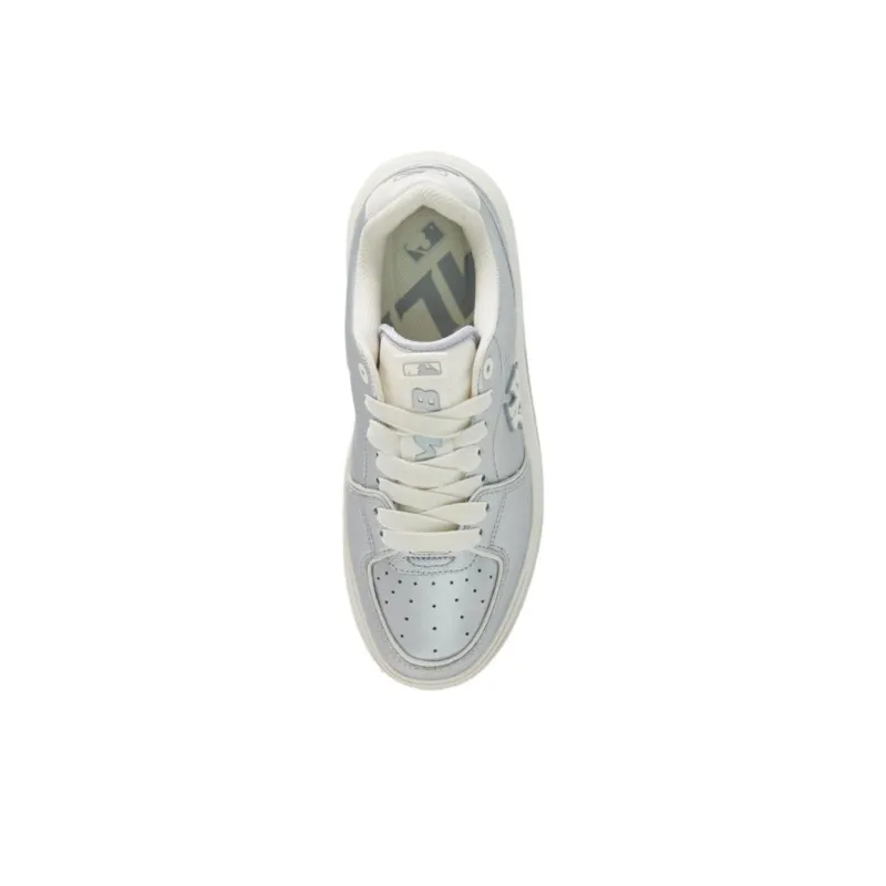 MLB Chunky Liner Anti Slip Wear Resistant Low Top Skateboard Shoes Unisex Silver-2