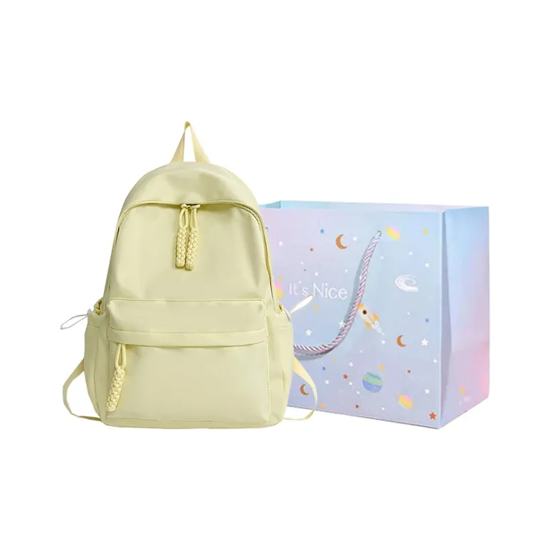 GOX Nylon Backpack Regular Unisex White/Black/Yellow/Green/Pink-12