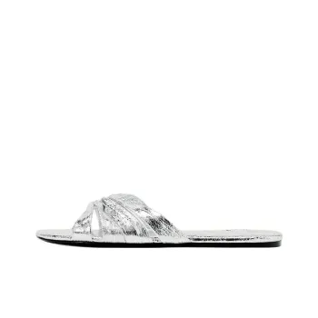 ZARA Slide Slippers Women's Silver