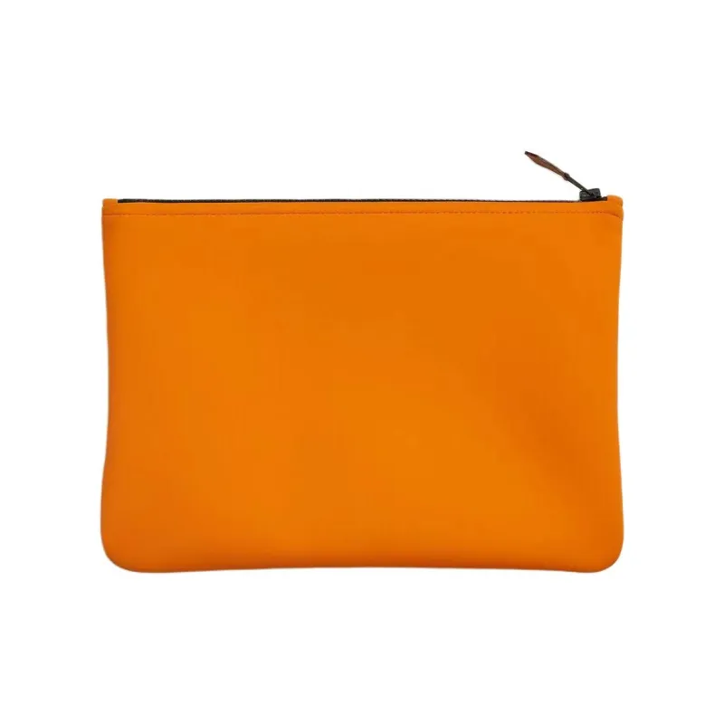 HERMES Polyamide Clutch Medium Size Women's Orange-4