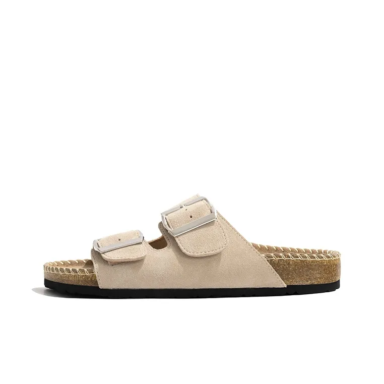Old Meow Slip Resistant Abrasion Resistant Slide Slippers Women's Khaki-0