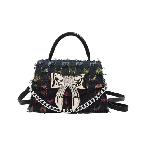 DALO PU Crossbody Handbag Women's Black/Blue Plaid/Blue Five Stars
