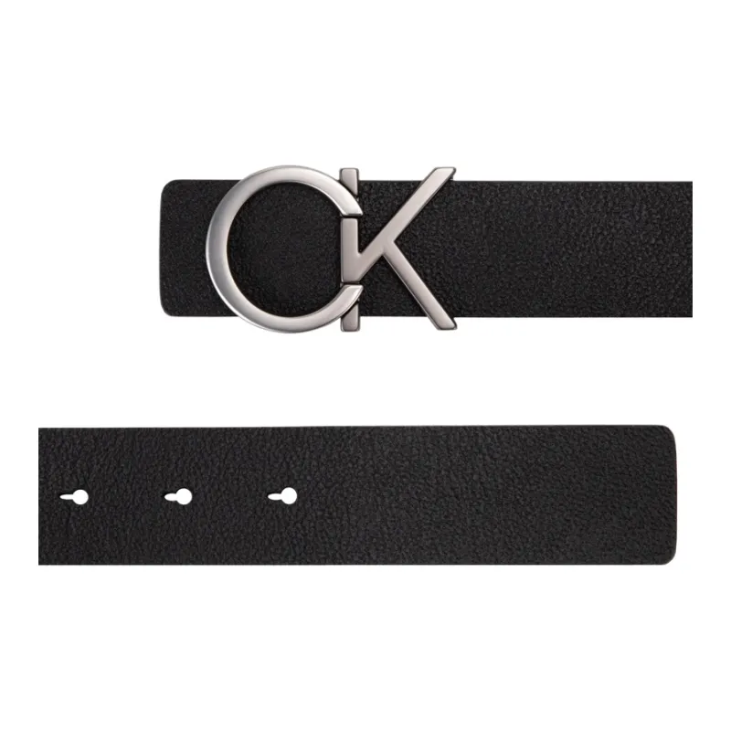 CALVIN KLEIN Cow Leather Leather Belts Men's Space Black Width 3.5cm-1