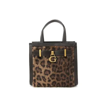 GUESS Polyester With Polyurethane Tote Bag Shopping Bag Portable Crossbody Bag Shoulder Bag Mini Women's Leopard