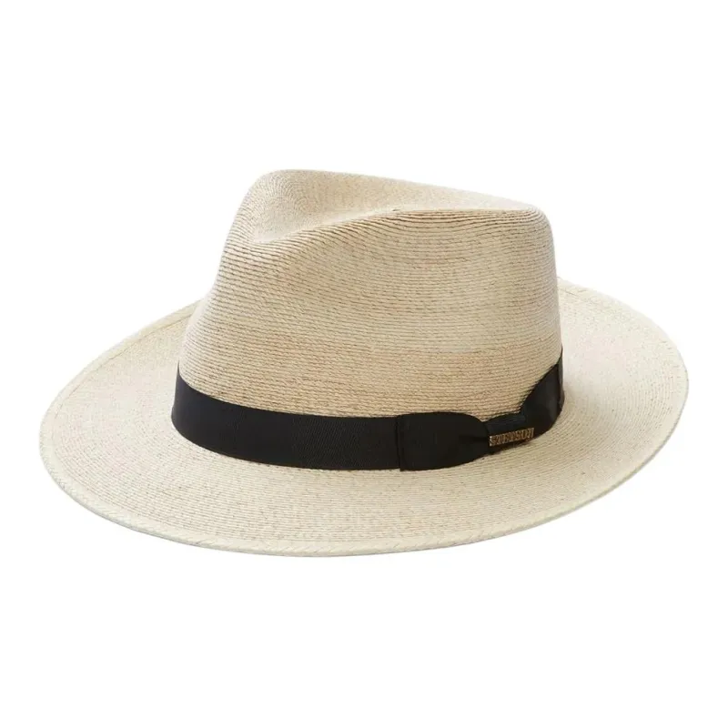STETSON Palm Leaf Straw Satin Sun Protection Hats Unisex Beige-3