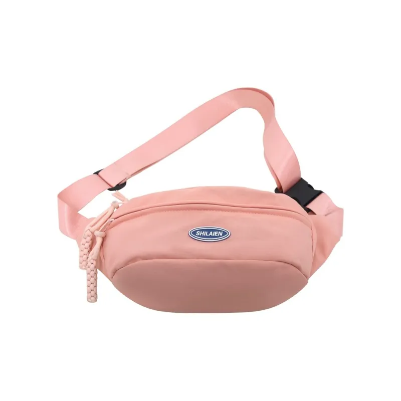 Huangmu Nylon Sling Bag Fanny Pack Crossbody Bags Unisex Black/Pink/Red/Ecru/Green-4