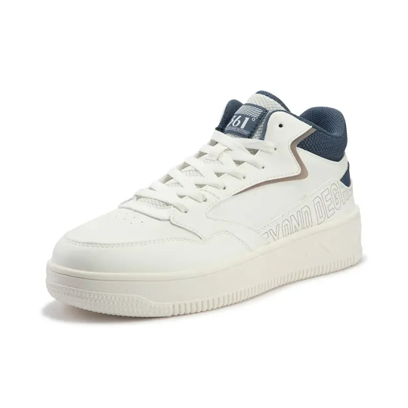 361° Coverage Wear Resistant High Top Skateboard Shoes Men's White Blue-1