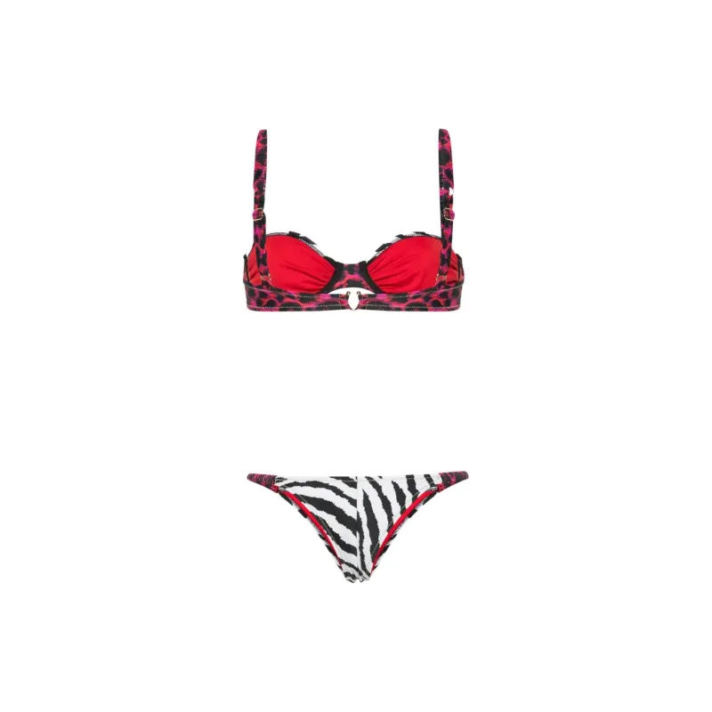 REINA OLGA Bikini Women's Black White-1