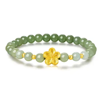 Emerald Dynasty Jade Bracelets Pale Greenish-White Jade Women's