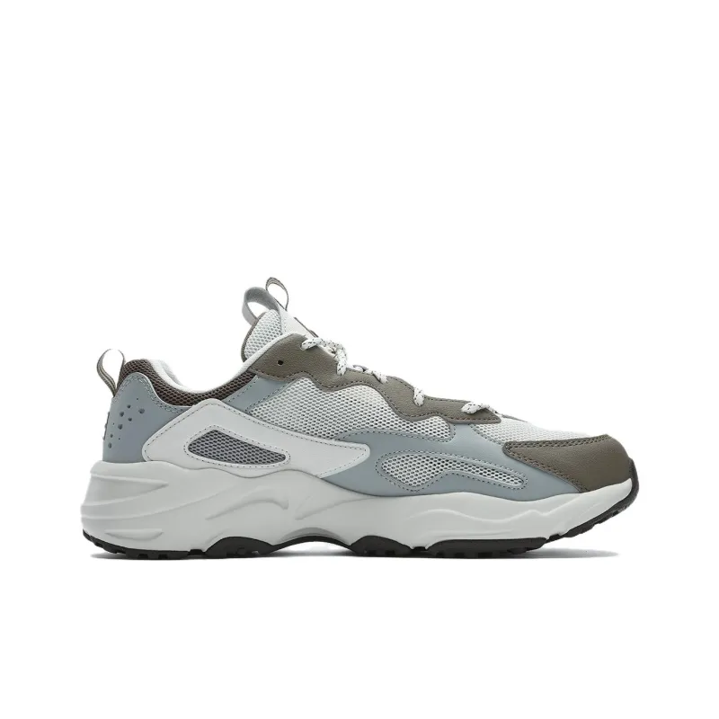 FILA Tracer Abrasion Resistant, Breathable, Lightweight Low Top Casual Shoes Men's Gray White-1