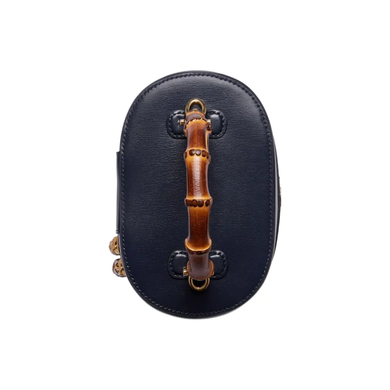 GUCCI Leather Handbag, Shoulder Bag, Crossbody Bag Mini Women's Dark Blue-5
