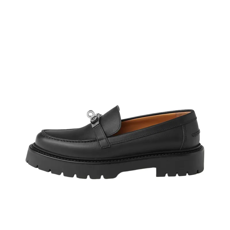 HERMES Icone Loafers Women's Black-0