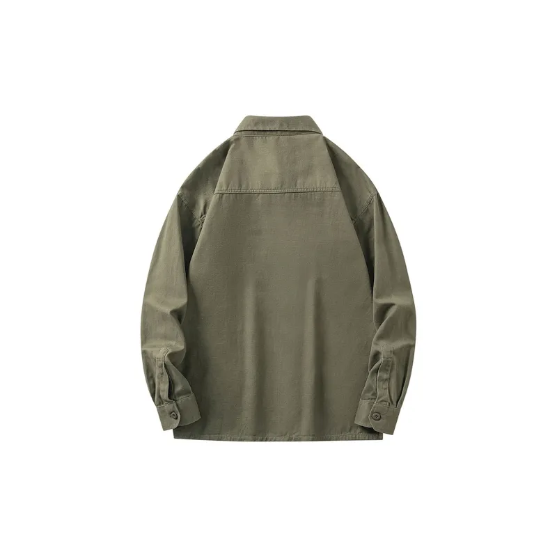 TESTUNG Fashion Minimalist Style 100% Cotton Skin Friendly Square Collar Single Breasted Everyday Commute Shirt Unisex-15