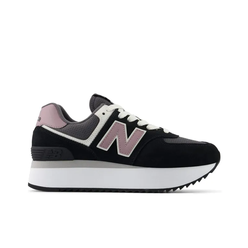 New Balance NB 574+ Anti Slip Wear Resistant Low Top Casual Running Shoes Women's Black-1