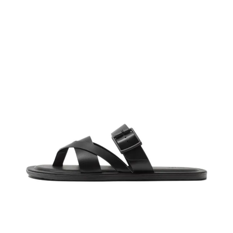 ZARA Slip-Resistant Flip Flops Men's Black-0