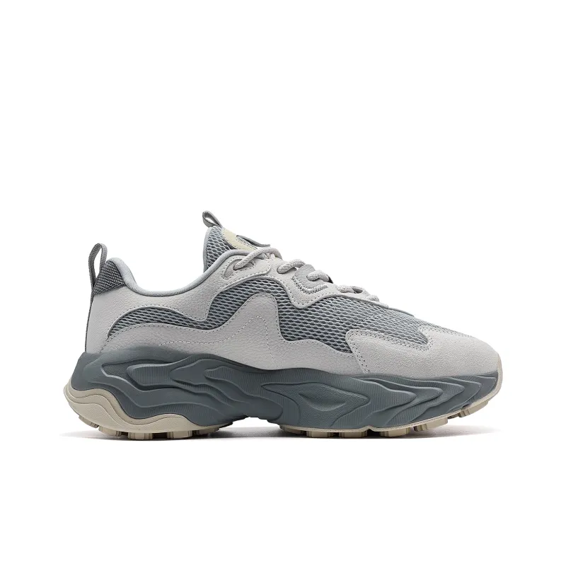 XTEP Surfing Lightweight Height Increasing Coverage Low Top Casual Shoes Men's Dove Gray/Plain Elegant Gray-1
