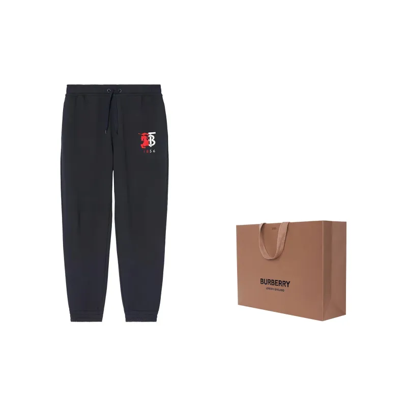 Burberry Knitted Sports Pants Men's Marine Blue-2
