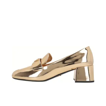 PRADA Patent Leather Loafers 'Gold' Women's