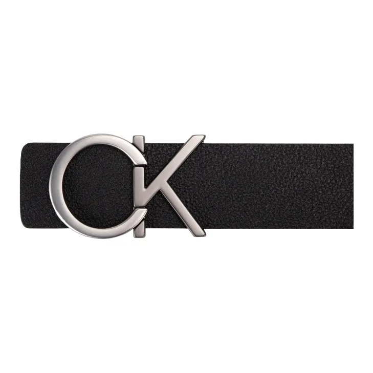 CALVIN KLEIN Cow Leather Leather Belts Men's Space Black Width 3.5cm-2