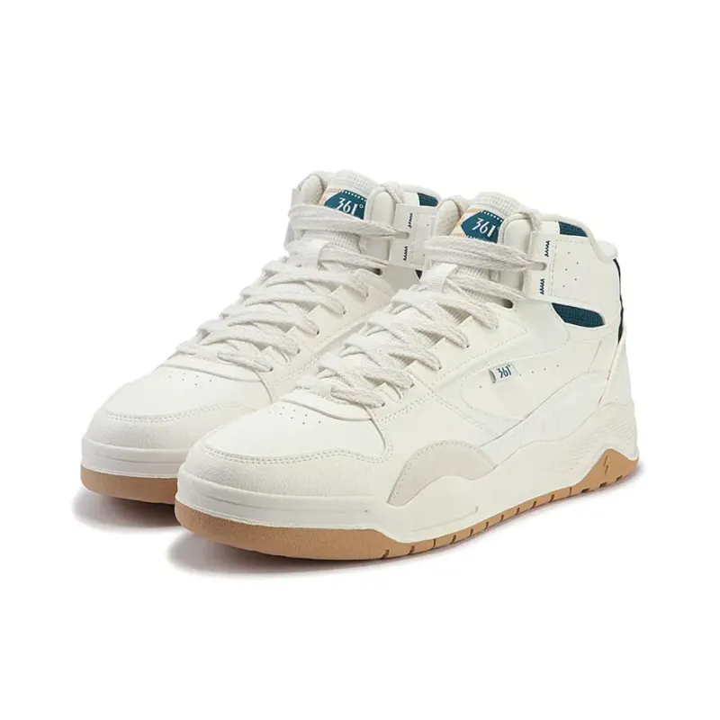 361° Xingran 4 Coverage High Top Skateboard Shoes Men's White Green-2