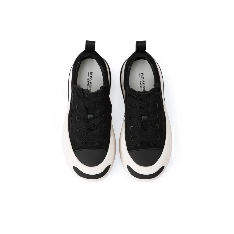 BOSSSUNWEN Low-Top Canvas Skateboard Shoes Men's-12