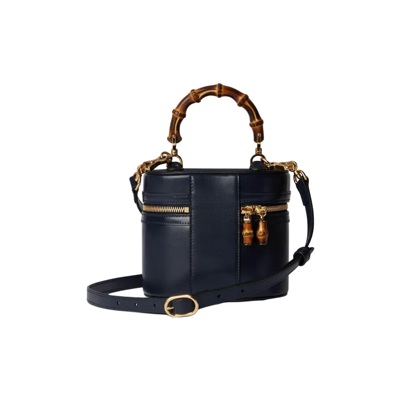 GUCCI Leather Handbag, Shoulder Bag, Crossbody Bag Mini Women's Dark Blue-3