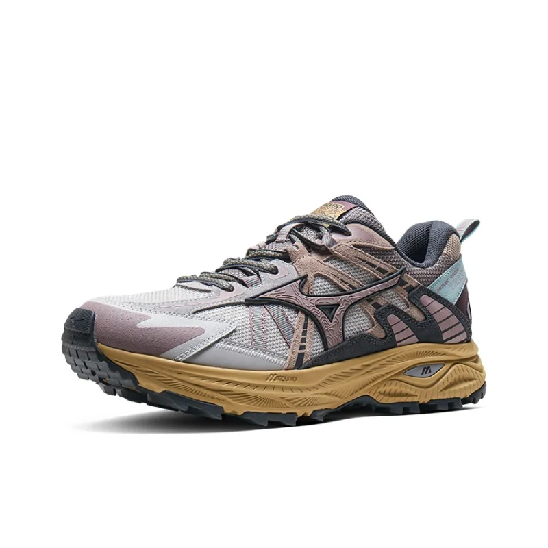Mizuno Racer Trail Anti Slip Wear Resistant Low Top Running Shoes Unisex Red Umber Gray-1