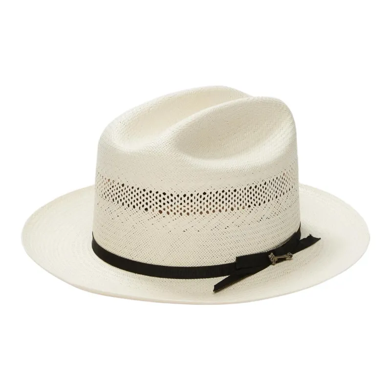 STETSON Satin Straw Straw Sun Protection Hats Unisex Ecru-2
