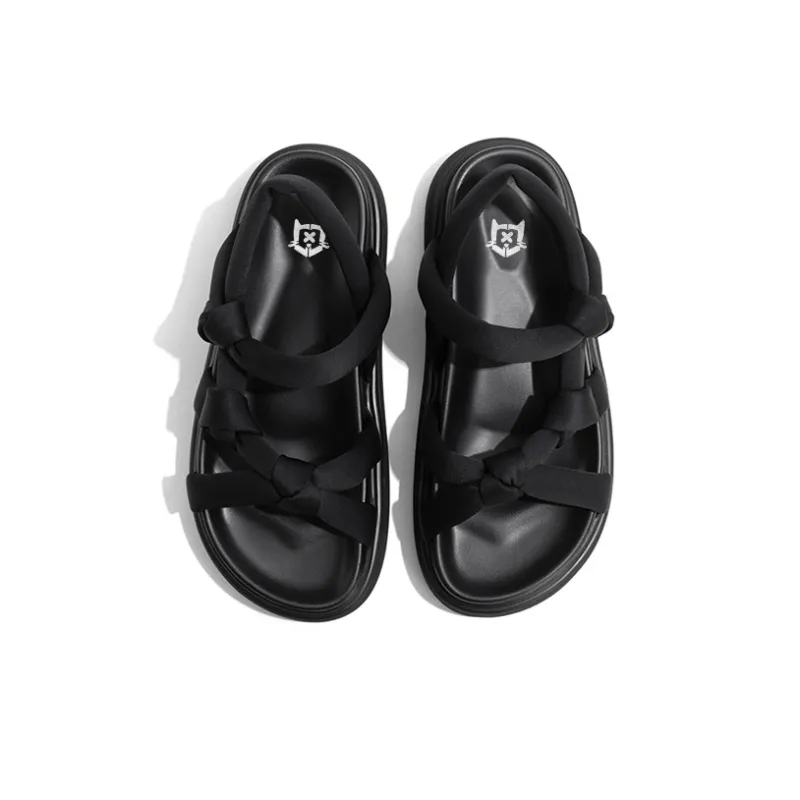 Old Meow One Strap Sandals 4.5cm Women's Black-4