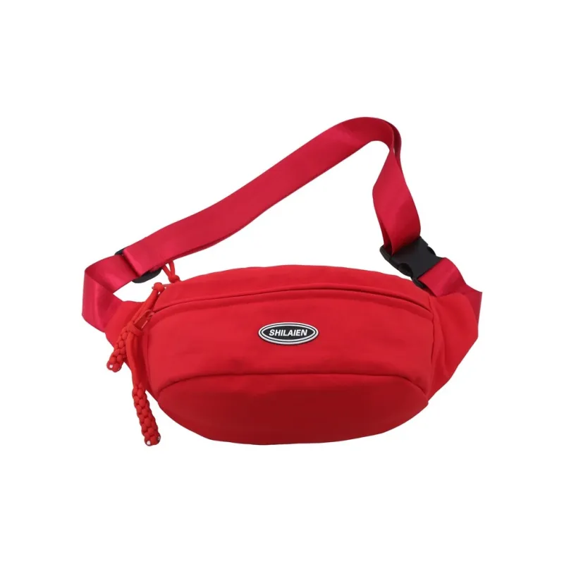 Huangmu Nylon Sling Bag Fanny Pack Crossbody Bags Unisex Black/Pink/Red/Ecru/Green-2