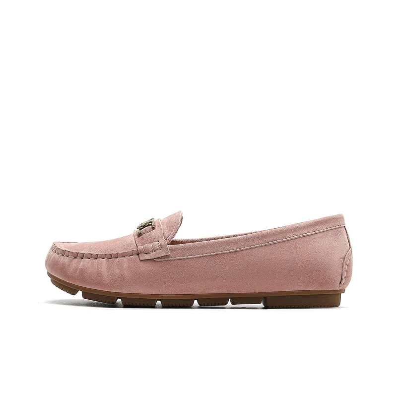 HARSON Gommino Loafers Women's Apricot Yellow/Nude Pink-6