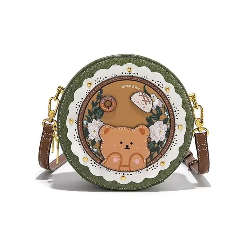 MISS GAIL Pu Crossbody Bag Regular Women's Green/off White/pink-0