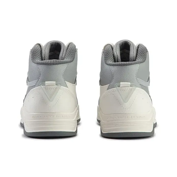 361° Xingran 4 Wear Resistant High Top Skateboard Shoes Men's White Gray-3
