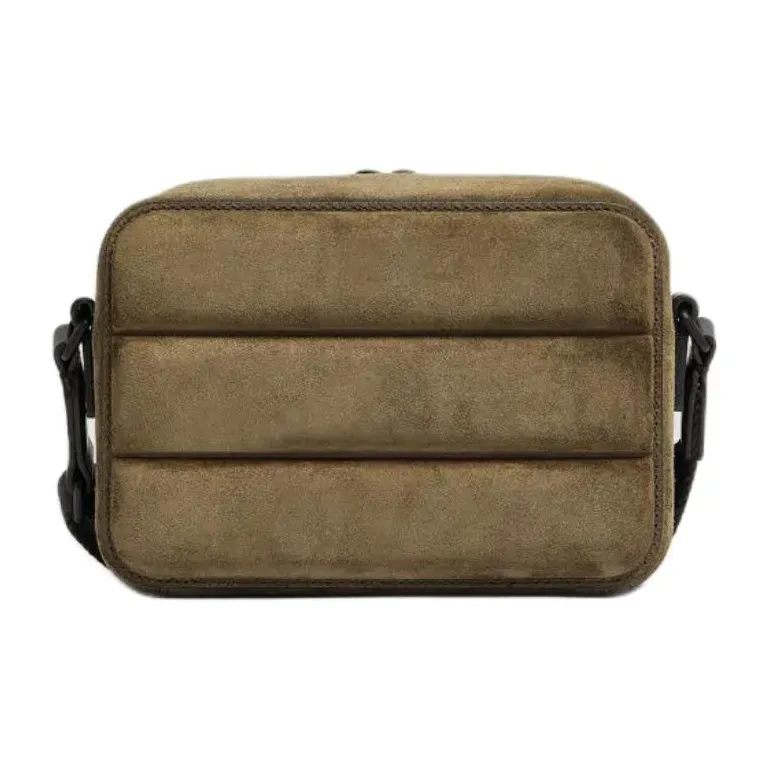 Moncler Suede Shoulder Bag, Crossbody Bag Men's Olive Green-2