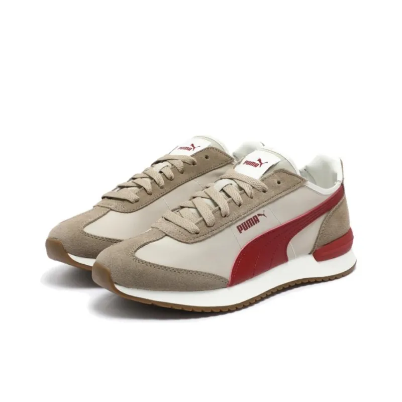PUMA R78 Nylon Low-Top Casual Shoes Unisex Gray Brown Red-2
