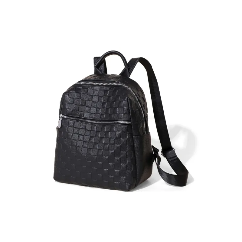 COMELY Cow Leather With Synthetic Leather Backpack Regular Women's White/Black-8