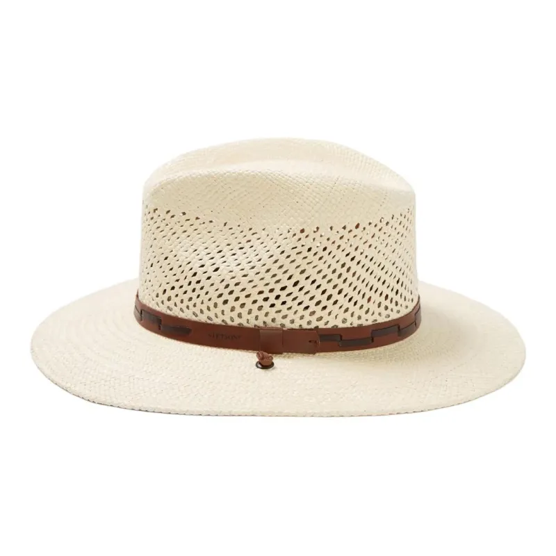 STETSON Straw Leather Sun Protection Hats Men's Beige-2