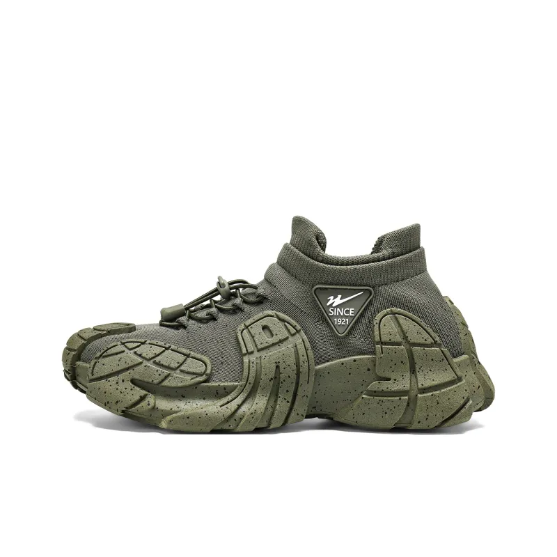 Binary Low Top Chunky Sneakers Men's Green-0