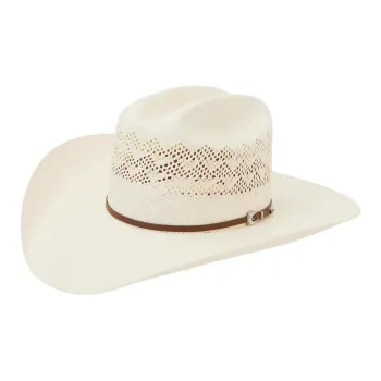STETSON Genuine Leather Straw Leather Straw Sun Protection Hats Unisex Ecru