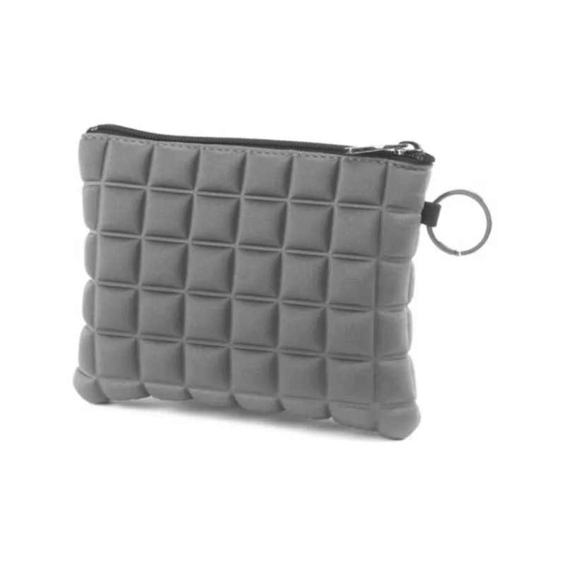 BPRIME 3D Cube Molded Fabric Wallet Mini Women's Silver Gray-1