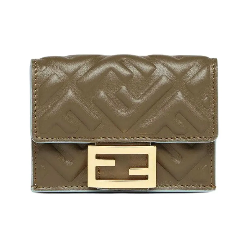 FENDI Leather Wallet Women's Green-0
